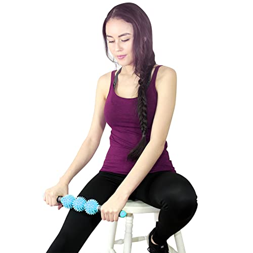 Coolife Fascia Muscle Roller, Cellulite Massager, Fascia Roller Stick - color: Light Blue