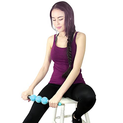 Coolife Fascia Muscle Roller, Cellulite Massager, Fascia Roller Stick - color: Light Blue