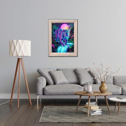 Tiger Diamond Art Kits for Adults, DIY Diamond Painting 12X16 Inch | Easy 5D Diamond Art Kits, Round Dots Full Drill, DIY Diamond Painting Kit for Adult Beginners, Home Wall Decor Gifts - color: Tiger 04