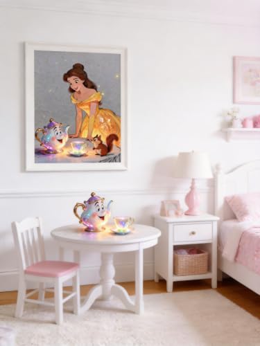 1 Pack Glowing Diamond Art Kits for Adults, Disiney Glowing Princess Diamond Painting Kit for Adults and Kids, Full Round Drill Diamond Art Paintings Diamond Dot Gem Art Home Wall Decor (Multicolor 6) - color: Multicolor 6