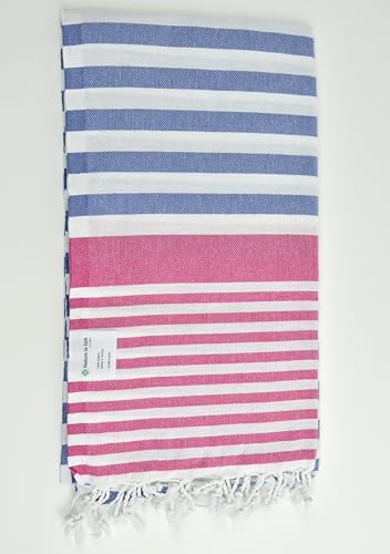 Peshtemal Towels | Pestemal Towel | Highly Absorbent | Thin Soft Camping Towels | Beach Gym Pool Towels 100% Cotton 36x65 Inches (Navy) - color: White Darkblue