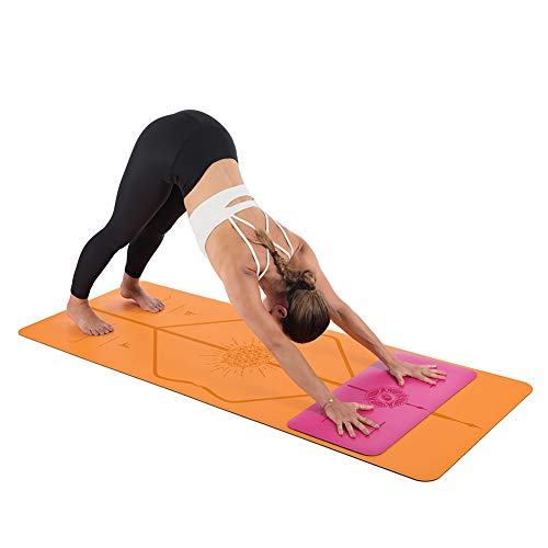 Liforme Yoga Pad - Revolutionary Alignment System, Advanced Non-Slip Grip | Eco-friendly, Non-Toxic, Sweat-Resistant, 4.2mm thick pad for knee, elbow and hand support during Yoga, Free Yoga Bag - color: Yellow