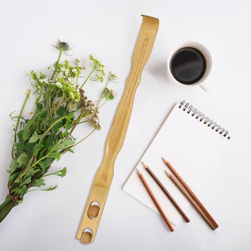BambooMN 17 Inch Bamboo Wooden Back Scratcher Smooth Massage Roller Handle for Itching Stress Relief, 2 Units - color: 17" Backscratcher Smooth, size: 2 Units