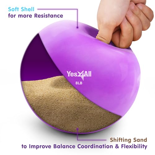 Yes4All Weighted Toning Balls for Exercise, Soft Medicine Balls for Exercise, Pilates, Yoga, Balance, Flexibility, 2-10lbs - color: Purple, style: A. Smooth