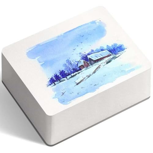 FLUNBRATO Watercolor Pad 80 Sheets, 3.5 x 5.1 Inch, 100% Cotton Mini Travel Watercolor Block, Cold Press 140LB 300GSM, Two-Edge Glue Binding Compact Notebook Mixed Media for Painting - color: Cold Press, size: 3.5 x 5.1 Inch
