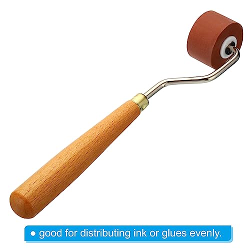 PATIKIL 0.8 Inch Rubber Roller Brayer, Anti Skid Hard Rubber Roller Tools for Wallpaper Art Craft Printing Printmaking Ink Stamping Tape Construction - size: 0.8 Inch
