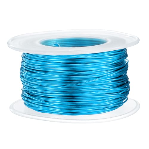HARFINGTON 20 Gauge Aluminum Craft Wire 0.8mm 98.5ft Flexible Bendable Anodized Metal Jewelry Sculpting Wire for Jewelry Making Modelling Craft DIY, Bright Blue - color: Bright Blue, size: 30M x 0.8mm