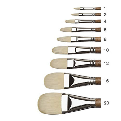 Winsor & Newton Artists' Oil Synthetic Brush, Filbert #2 | Synthetic Flagged Bristles, Excellent Color Carrying Capacity, Handmade in England, For Oil Paint - style: Filbert #2