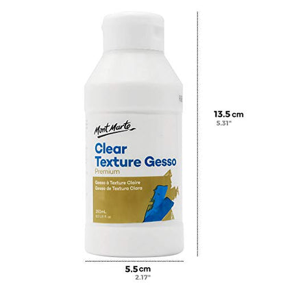 Mont Marte Premium Clear Texture Gesso Acrylic Medium 8.45oz (250ml) - size: 8.45 Fl Oz (Pack of 1)