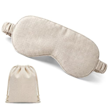 2 Set Pure Linen Sleep Mask Organic Cotton Eye Cover Gift,Linen - color: Linen