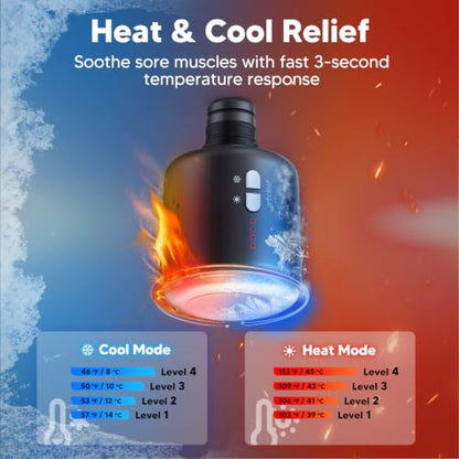 arboleaf Mini ThermaCool Massage Gun, Hot & Cold Percussion Muscle Relief - color: Gunmetal Gray