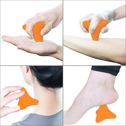 Manual Trigger Point Massage Tool Small Massager Ball 3″×2.6″ Orange - color: Orange