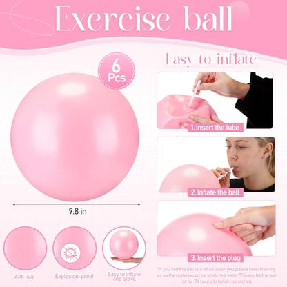 18 Pieces Yoga Block and Pilates Ball Set, 12 Foam Non-slip Yoga Bricks with 6 Small Exercise Balls for Pilates, Stretching & Home Workout
