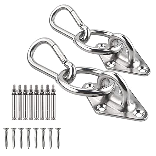 TooTaci 2Pcs Hammock Hook Snap Hooks and O Ring Heavy Duty - size: M8 + O Ring & Screws