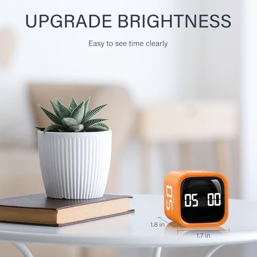 Rotating Productivity Timer 5/25/10/50, Desk Flip Timer for ADHD,Orange - color: Orange