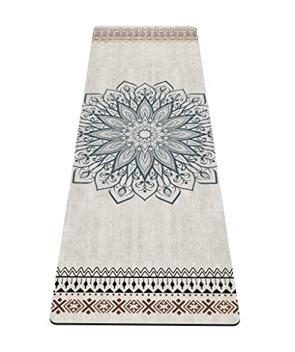 nuveti Yoga Mat Print Extra Thick TPE Non Slip Fitness Exercise Mat with Carrying Bag,72"x24" Extra Thick 6MM Exercise & Workout Mat for Yoga, Pilates Fitness and Floor Exercises - color: QQS