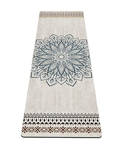 nuveti Yoga Mat Print Extra Thick TPE Non Slip Fitness Exercise Mat with Carrying Bag,72"x24" Extra Thick 6MM Exercise & Workout Mat for Yoga, Pilates Fitness and Floor Exercises - color: QQS