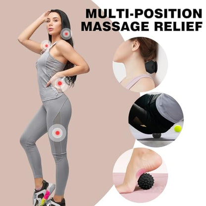 WOVTE Massage Lacrosse Ball for Sore Muscles, Shoulders, Neck, Back, Foot, Body, Deep Tissue, Trigger Point, Muscle Knots, Yoga and Myofascial Release (Blue) (Black（Set）) - color: Black（set）