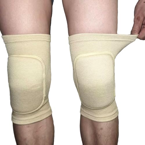 Anti slip sponge, soft and breathable men's, women's, girls', and children's Skin tone knee pads suitable for sports scenes such as volleyball, football, dance, yoga, wrestling, running, cycling, etc (skin tone, Large) - color: skin tone, size: Large