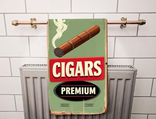 Cuban Cigars on Old Metal Beach Towel Retro Sign Template Face Towels Suit Travel Sports Pool Swimming Bath Camping Spa Gym Yoga,15x30 Inch - color: Cuban Cigars