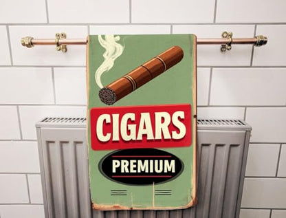 Cuban Cigars on Old Metal Beach Towel Retro Sign Template Face Towels Suit Travel Sports Pool Swimming Bath Camping Spa Gym Yoga,15x30 Inch - color: Cuban Cigars