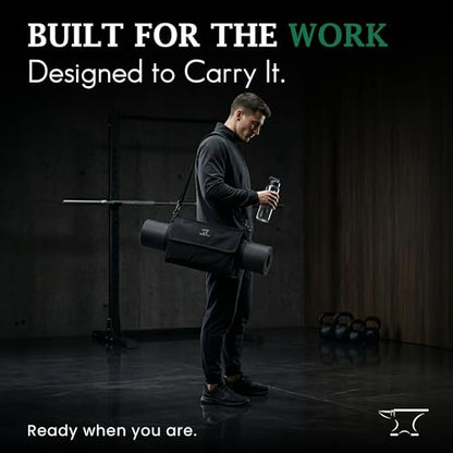 Men’s Yoga Mat Bag – Durable Canvas Carrier, Lightweight with Extra Storage for Gear & Accessories, Black