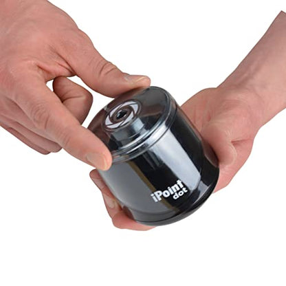 Westcott iPoint Dot Battery Pencil Sharpener | Compact & Battery Powered with Stainless Steel Blades, EZ View Shavings Reservoir, Home, Office, School or Classroom