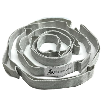Stretching Strap Yoga Strap with Loops for Physical Therapy, Non-Elastic - color: Silver Gray