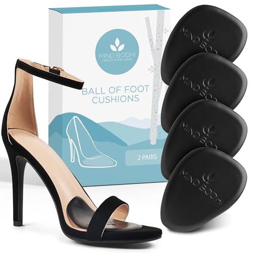 Mind Bodhi Ball of Foot Cushions for Women - 2 Pairs - Black Gel - color: Black
