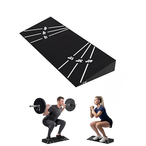 Squat Wedge Block, Heel Elevated Slant Board for Squats, Non-Slip 15° Incline Weightlifting Wedge, Extra Large One-Piece Platform for Deeper Squats, Calf Stretches, Ankle Mobility, Home Gym