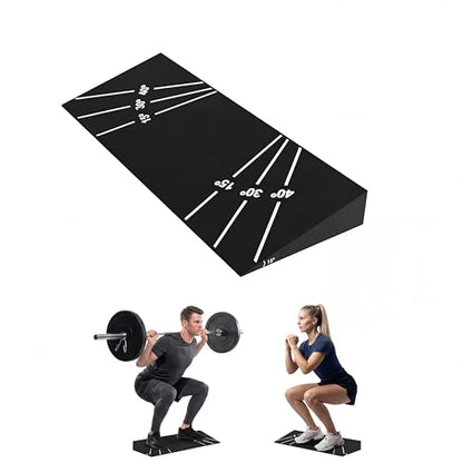 Squat Wedge Block, Heel Elevated Slant Board for Squats, Non-Slip 15° Incline Weightlifting Wedge, Extra Large One-Piece Platform for Deeper Squats, Calf Stretches, Ankle Mobility, Home Gym
