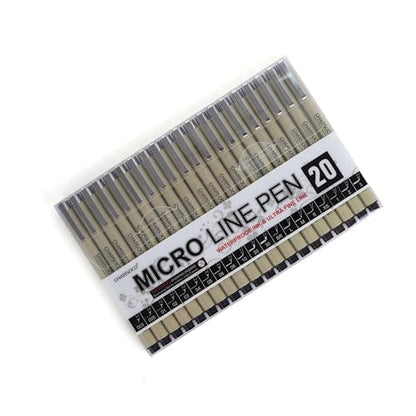 Black Micro Pens, 20 Sizes in 0.15mm - 5mm, Waterproof Archival Ink, Fine Point Pen for Artist Illustration, Sketching, Anime, Manga and Technical Drawing - color: 20 Pack (Black & 20 Size)