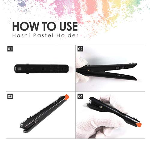 HA SHI Adjustable Pastel Holder, 2 Pack, Stick Extender for Soft Pastels | Grip worn-down stubs to the last inch, keep fingers clean of dust, and swap in charcoal or eraser sticks in the same clamp. - color: Pastel Holder (2 Pieces)