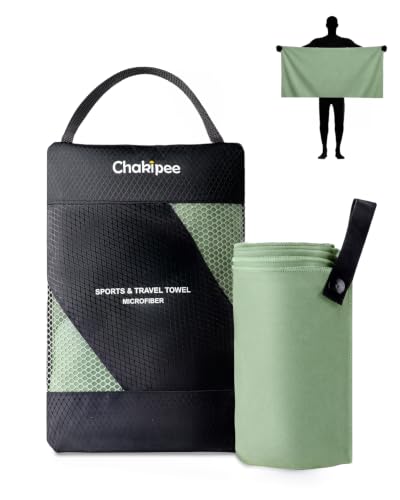 Quick Dry Microfiber Towel Travel, Beach & Camping Towels. Fast Drying, Super Absorbent & Ultra Compact for Travel, Bath, Gym, Swimming, 1 Pack, Army Green, 48''x24'' - color: Army Green, size: 48.00" x 24.00"