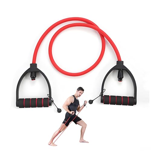 Resistance Bands with Handles, Exercise Bands - Perfect Stretch Rope for Home Workouts, Ideal for Fitness Enthusiasts & Home Gym - color: Red 2.0