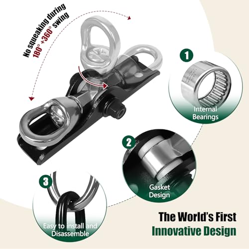 Heavy Punching Bag Hanger | Wall/Ceiling Mount Hook with 180° / 360° Rotation | Wood Beam Holder for Boxing, Weight Training, Aerial Yoga Swing & Hammock - size: 180°+ 360°rotation-A