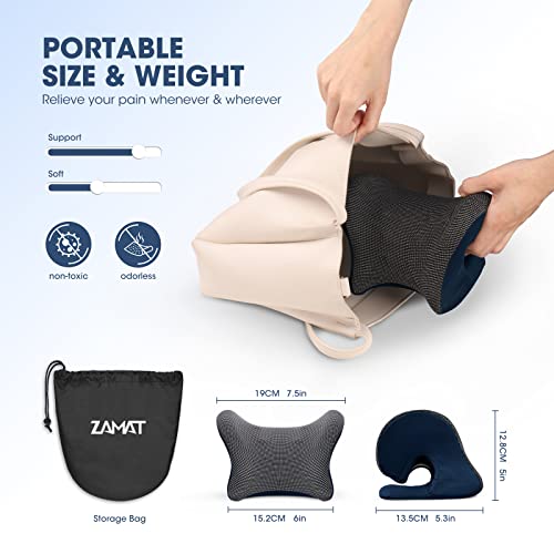 ZAMAT Neck and Shoulder Relaxer with Magnetic Therapy Pillowcase, Neck Stretcher Chiropractic Pillows for Pain Relief, Cervical Traction Device for Relieve TMJ Headache Muscle Tension Spine Alignment - color: Blue
