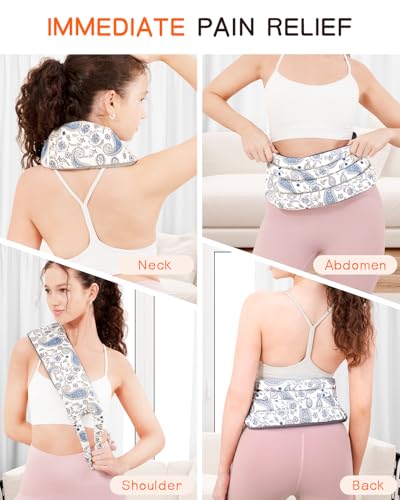 Microwave Heating Pad for Back with Moist Heat, Extra Large Microwavable Heating Wrap for Lumbar, Waist, Stomach, Shoulder, Neck Hot or Cold Pack, Reusable, Portable - style: Back Pad