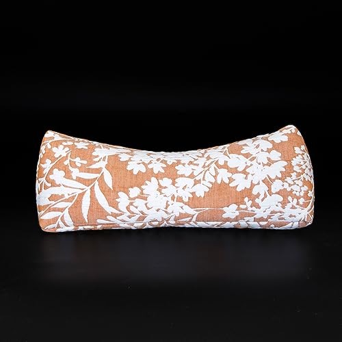 Buckwheat Neck Support Pillow Cervical Neck Cylinder Bolster Pillow,Buckwheat Hulls Adjustable Roll Pillow,Neck Pain Relief for Back and Side Sleepers Round Pillows for Lunch Break Orange, 6*15 inch - color: Orange