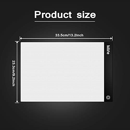 Mlife A4 LED Light Pad - Diamond Art Light Box Tracing Light Board with 3 Brightness, Ideal for Sketching, Animation, Drawing Light Box with 4 Fasten Clips - style: A4
