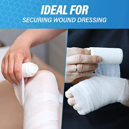 AFFORDTEX Gauze Bandages – 36 Rolls - Premium First Aid Supplies for Safe Adventuring – Flexible, Stretchable, and Breathable Gauze Rolls – 4” x 4.1 Yards Bandage Wrap for Wound Dressing - size: 4" Pack of 36 Rolls
