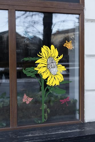Sunflower Stencils for Painting Large Flower Stencil | Reusable Floral Stencils for Painting on Wood Fence Walls Furniture Fabrics - style: Sunflower