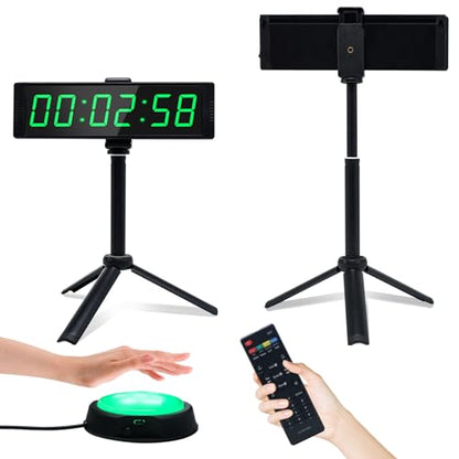 YZ Gym Timer Clock for Home Gym, Fitness Timer with Stopwatch Button, Large Digital Stopwatch Countdown Clock, 12/24H Digital Wall Clock, with Stand - style: plug-in(with stand)