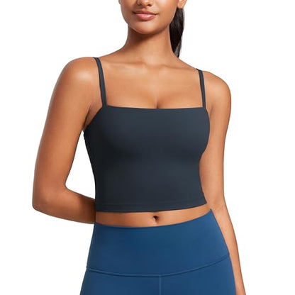 CRZ YOGA Butterluxe Cami Crop Tank Tops - color: True Navy, size: Medium