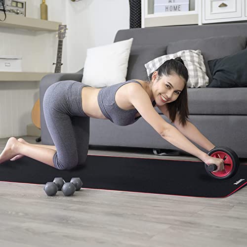 Exercise Mat for AB Roller AB Mat Thin, Long Foldable Gym Mats for Home Gym, Indoor and Out door exercises, Black Picnic Mat for One Person,99'x29'