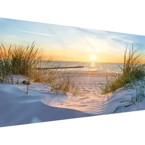 Large diamond painting kit of sunrise by the seaside, Large Diamond Art Painting Kits,Sunrise 5D Diamond Painting for Adults Beginners DIY Full Drill Round Art Gems for Home Wall Decor 27.5 X 15.7inch - color: 25- 56 Sunrise by the seaside