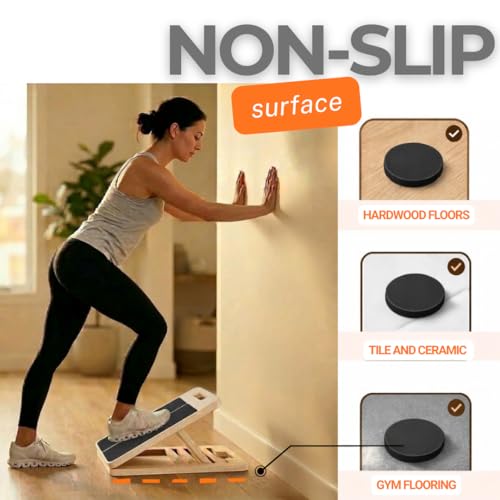 Slant Board for Adults & Ankle Board - Portable Velour Board for Squats, & Lower Body Training