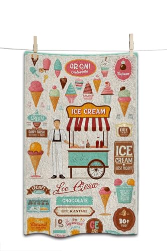 Ice Cream Sweet Food Bath Towel 15X30 Inch Washcloths Dessert Scoop Parlor Face/Body/Hair/Hand Towel for Spa Gym Yoga Swim Bathroom Kitchen Hotel - color: Ice Cream Sweet