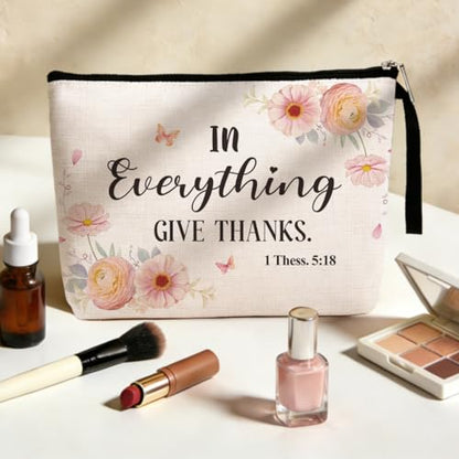Jztco Christian Gifts for Women Makeup Bag, Skincare Bag for Her Mom Mum | Encouragement Religious Gifts Makeup Zipper Pouch Bag Bible Verse Cosmetic Bags Scripture Christmas Birthday Gifts - color: Multicolor0651