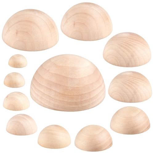 Half Round Pottery Tools Set, 12 Sizes Wooden Hemisphere Ceramic Top Tool | Pottery Plate Press Tool Clay Tools for Crafts,DIY Decorative Project,Making Ceramic Bowl(2/2.5/3/4/4.5/5/6/6.5/7/7.5/8/9cm)